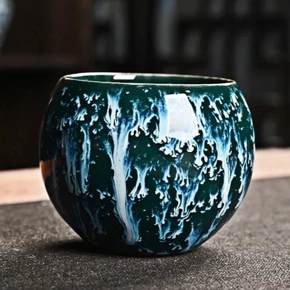 Ceramic Cup Gift Set | 5 Piece Reactive Glaze Espresso and Tea Cups | Premium Gift Box Included