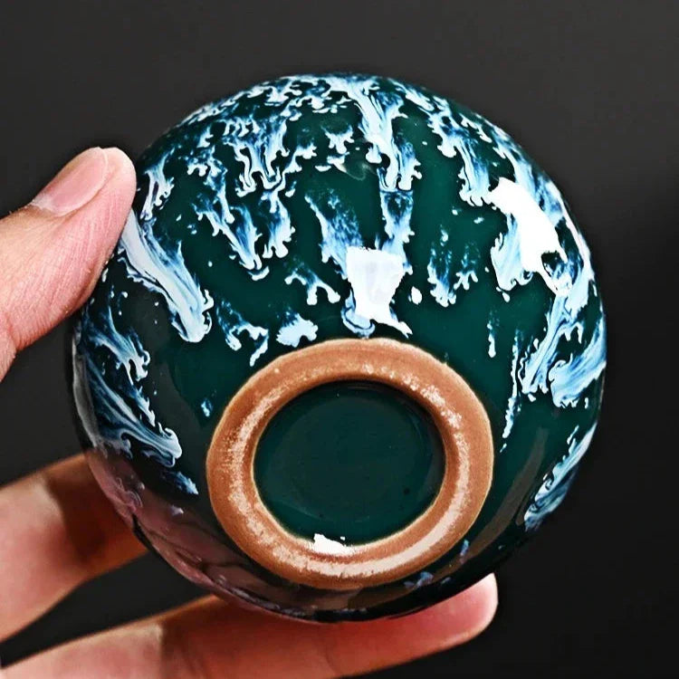 Ceramic Cup Gift Set | 5 Piece Reactive Glaze Espresso and Tea Cups | Premium Gift Box Included