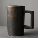 Vintage Industrial Coffee Cup Set | 4 Piece Ceramic Cups | 4 Distinct Designs | 380ml