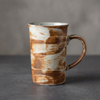 Earthy Ceramic Coffee Cup Set | 4 Piece Vintage Rustic Coffee Cups | 4 Earth-Inspired Designs | 350ml