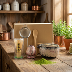 Rustic Marble Matcha Set | 6 Piece Ceramic and Bamboo Matcha Kit | Matcha Bowl, Whisk and Accessories Gift Set