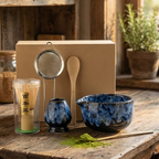 Rustic Marble Matcha Set | 6 Piece Ceramic and Bamboo Matcha Kit | Matcha Bowl, Whisk and Accessories Gift Set