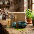Rustic Marble Matcha Set | 6 Piece Ceramic and Bamboo Matcha Kit | Matcha Bowl, Whisk and Accessories Gift Set