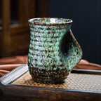 Abstract Ceramic Coffee Cups | Set of 4 Large 500ml Cups | Dark Blue, Light Blue, Turquoise and White