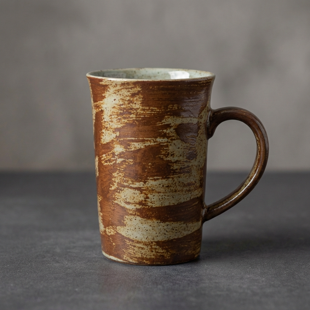 Earthy Ceramic Coffee Cup Set | 4 Piece Vintage Rustic Coffee Cups | 4 Earth-Inspired Designs | 350ml