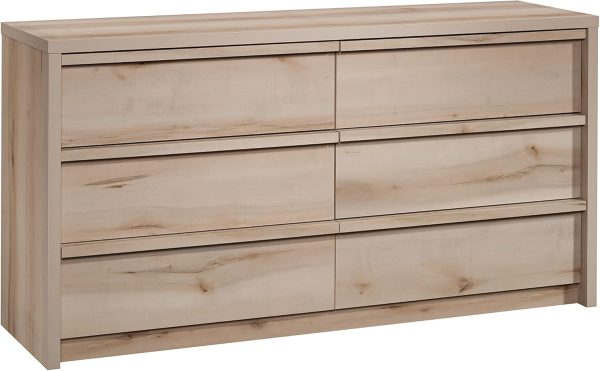 Sauder Harvey Park 6 Drawer Dresser for Bedroom Wooden Dressers & Chest of Drawers, in Pacific Maple